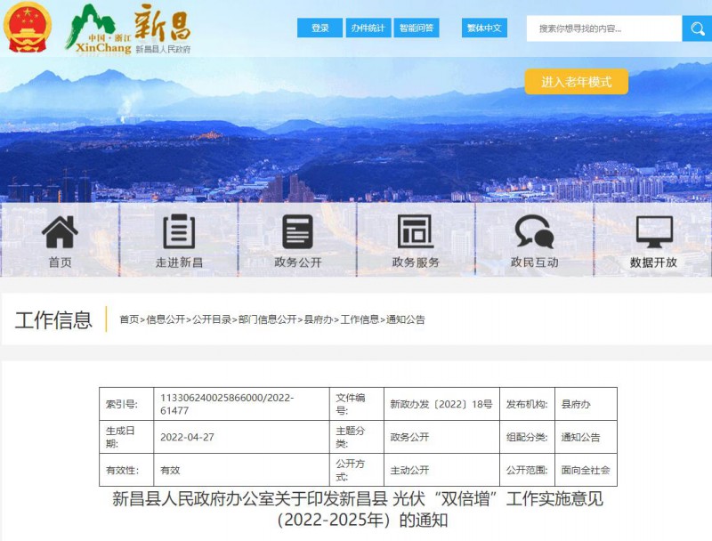 浙江新昌：大力推進(jìn)工商業(yè)建筑屋頂光伏，全縣現(xiàn)有黨政機(jī)關(guān)、事業(yè)單位等公共建筑屋頂實(shí)現(xiàn)100%安裝