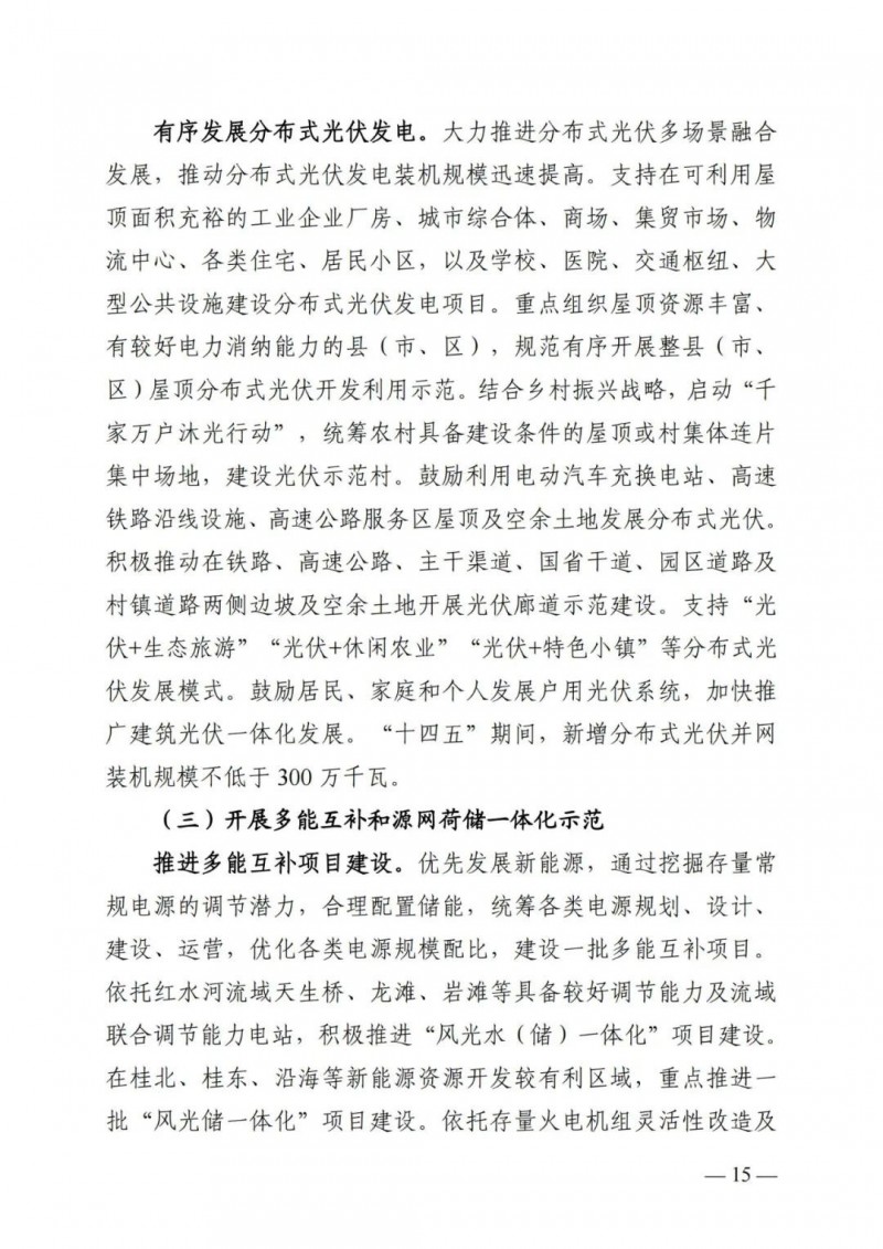 廣西“十四五”規(guī)劃：大力發(fā)展光伏發(fā)電，到2025年新增光伏裝機(jī)15GW！