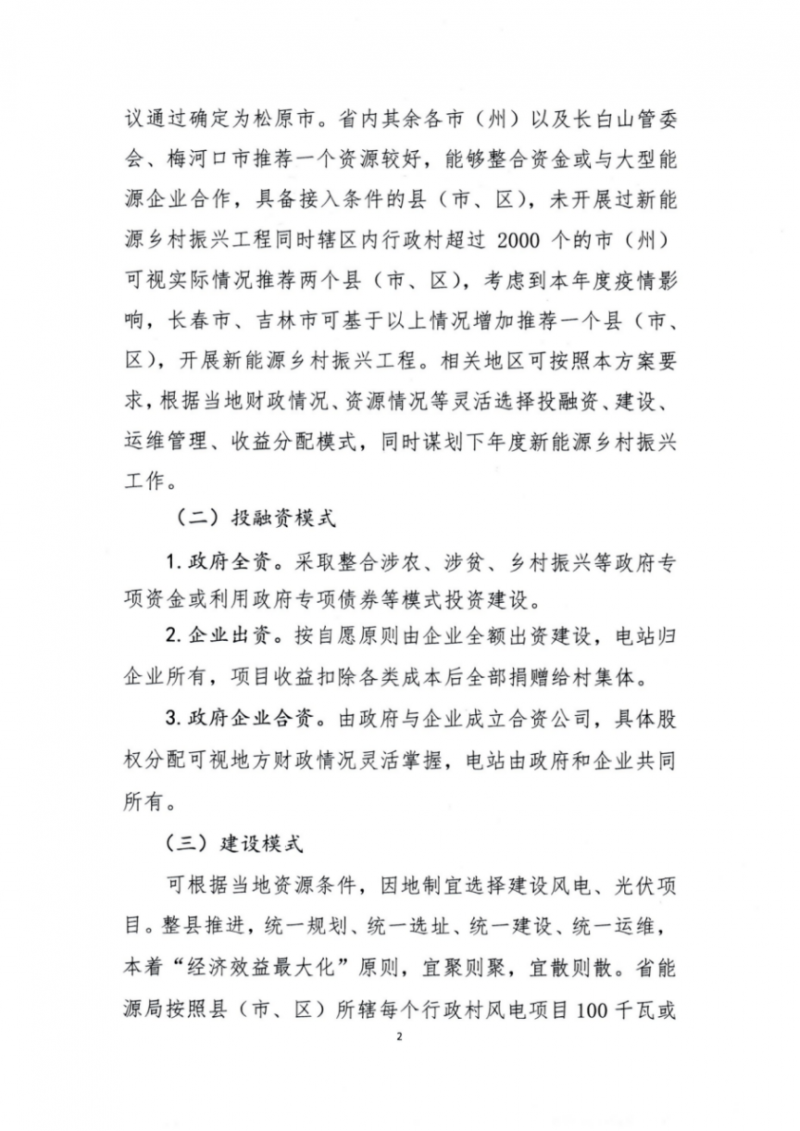 吉林省能源局發(fā)布全國(guó)首個(gè)出臺(tái)的省級(jí)“新能源+鄉(xiāng)村振興”方案！
